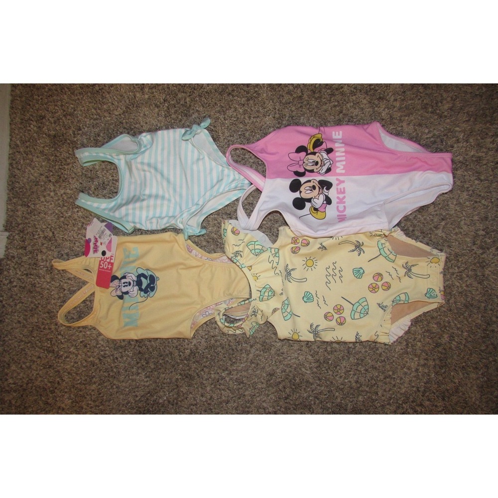 4-Piece Toddler Girl Swimsuit Bundle – Size 12-18M (Includes NWT Minnie!)